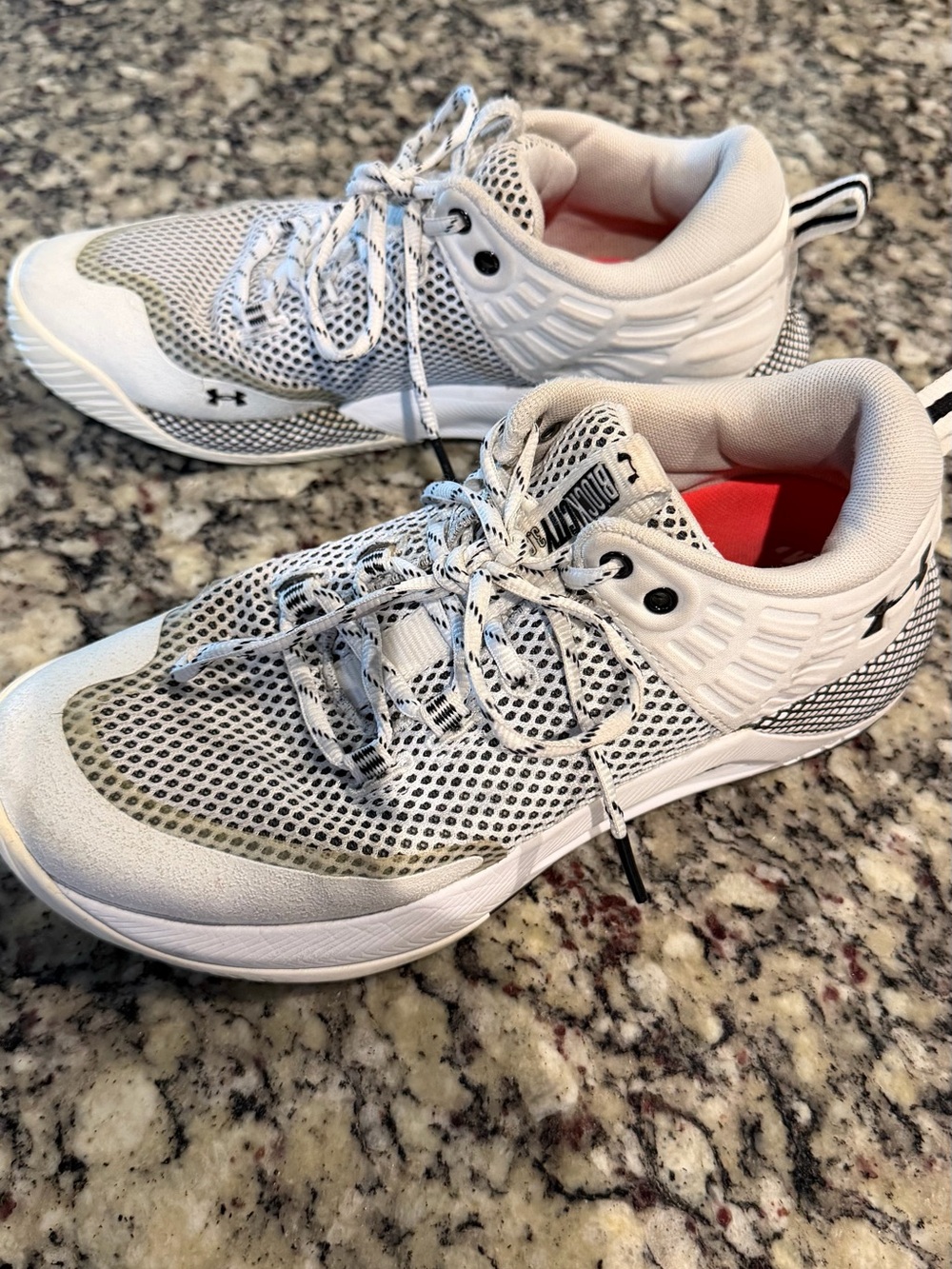 Under Armour Women’s White and Black Mesh Volleyball Sneakers